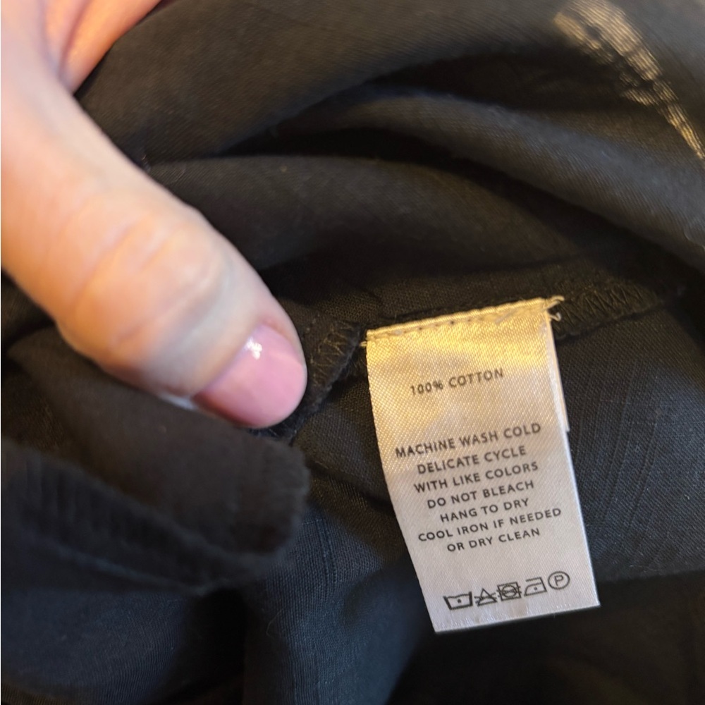 NWT Lilla P Cotton Black Shirt Dress - Picture 6 of 6
